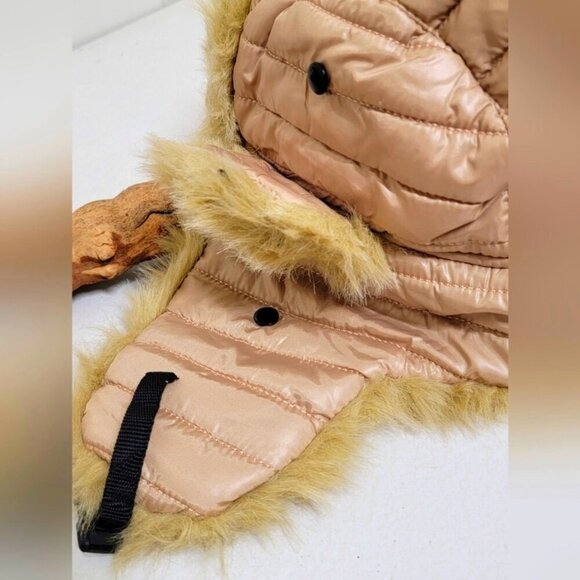 Faux Fur Aviator Trapper Hat With Ears Flaps For Women/Men Beige & Tan Warm Wint - Picture 5 of 14